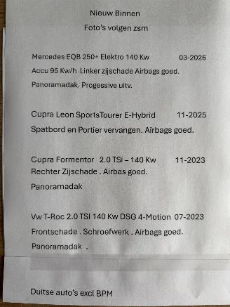 Unfallwagen Volkswagen T-Roc 2.0 -140 Kw DSG AWD R-line 2023/7