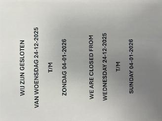 krockskadad bil bedrijf Mercedes  GESLOTEN, CLOSED , GESLOSSEN 24-12 T/M 04-01-2026 2025/12