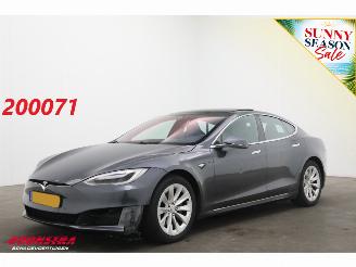 skadebil auto Tesla Model S 75 Base Pano Schuif/kantel Cruise Navi Memory Leder SHZ Camera PDC 2017/8