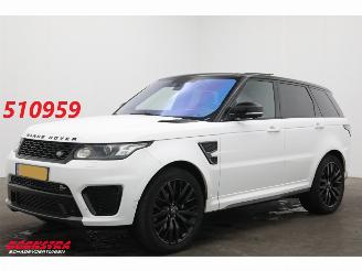 damaged passenger cars Land Rover Range Rover sport 5.0 V8 Supercharged SVR Pano 360° HUD Memory Meridian SHZ LrHZ Carbon 2015/2