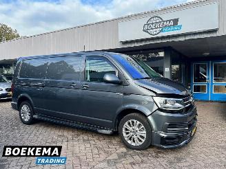 krockskadad bil bedrijf Volkswagen Transporter 2.0 TDI 204PK Highline DSG L2 2x -Schuif Leer Stoelverw. Camera Navi Cruise Clima 2018/2