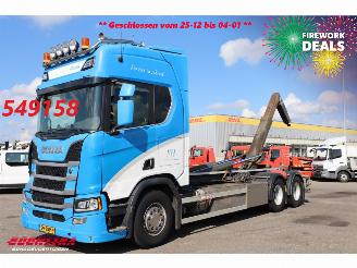 krockskadad bil vrachtwagen Scania R R500 6X2 Retarder VDL Haakarm Standclima Leder Navi Camera 2019/4