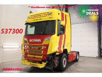 krockskadad bil vrachtwagen Scania R R520 V8 Alcoa Leder Standairco 2019/3